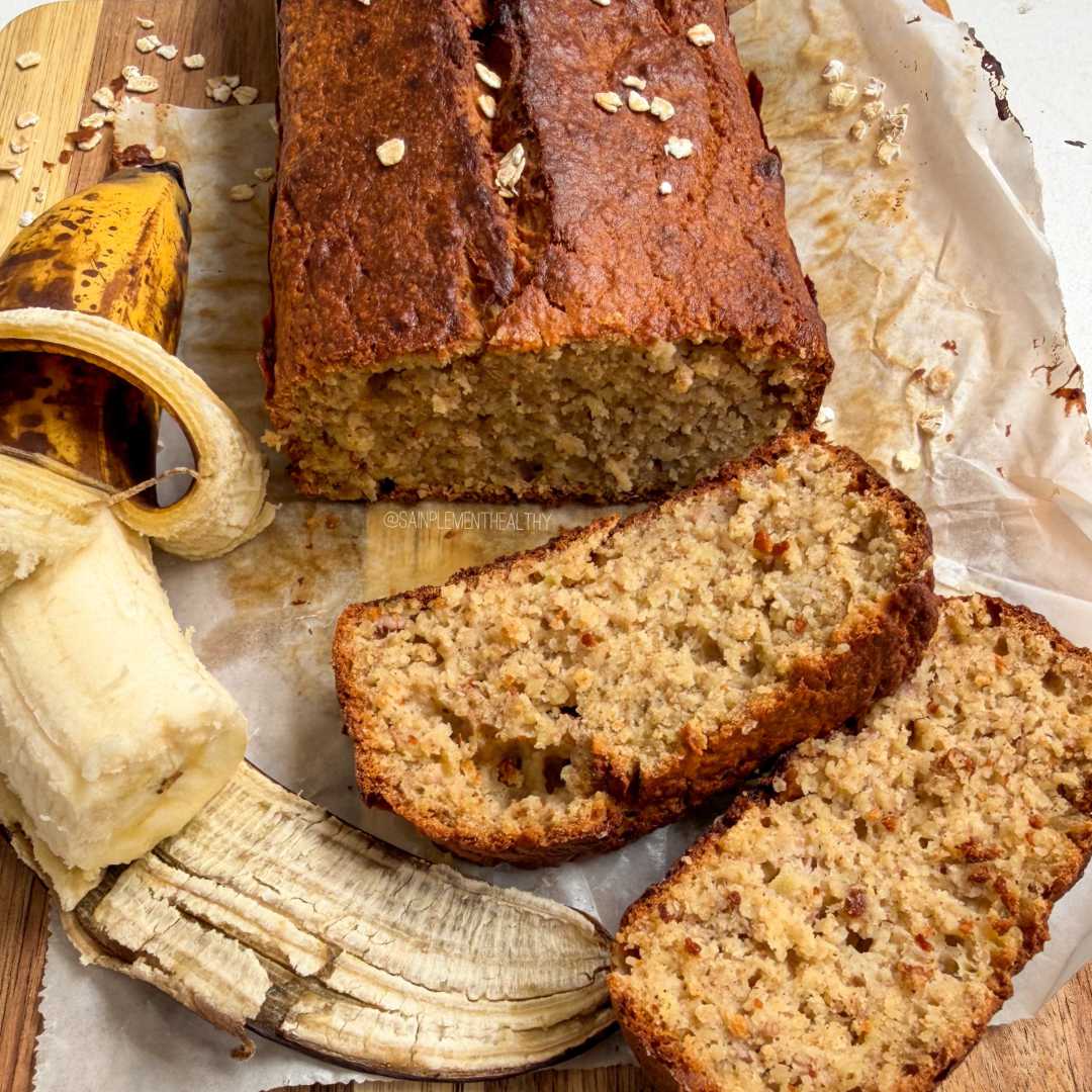 Gâteau banane et flocons d'avoine - Sainplement Healthy